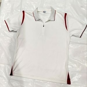 TwoRoy women's two-tone whote red golf shirt size XL
